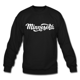 Minnesota Sweatshirt - Hand Lettered Minnesota Crewneck Sweatshirt - black
