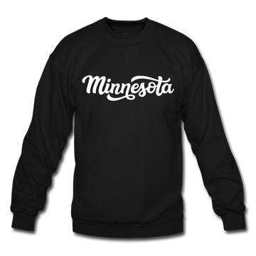 Minnesota Sweatshirt - Hand Lettered Minnesota Crewneck Sweatshirt - black