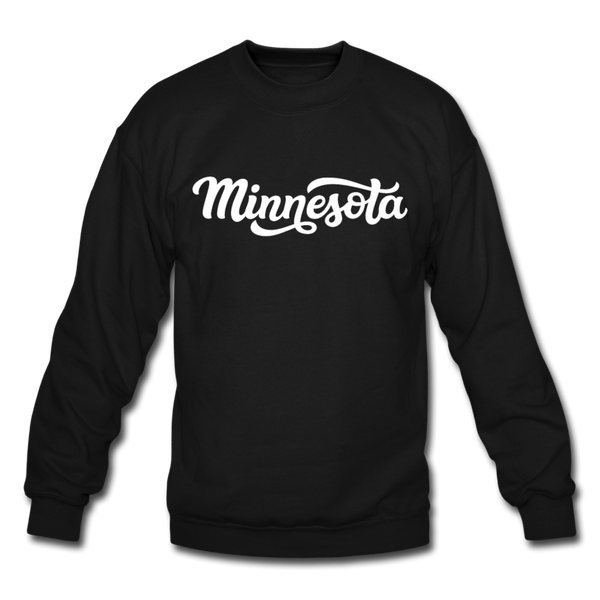 Minnesota Sweatshirt - Hand Lettered Minnesota Crewneck Sweatshirt - black