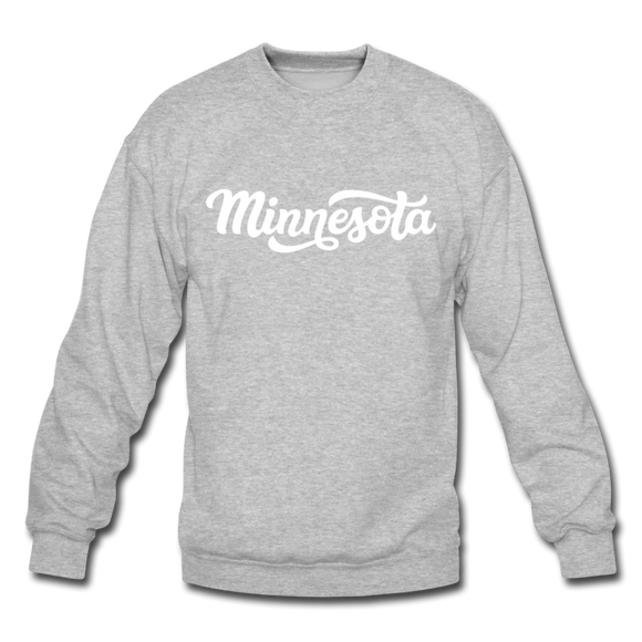 Minnesota Sweatshirt - Hand Lettered Minnesota Crewneck Sweatshirt - heather gray