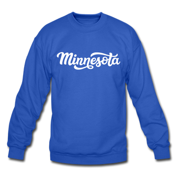 Minnesota Sweatshirt - Hand Lettered Minnesota Crewneck Sweatshirt - royal blue