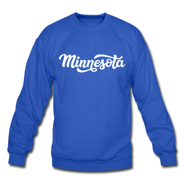 Minnesota Sweatshirt - Hand Lettered Minnesota Crewneck Sweatshirt - royal blue