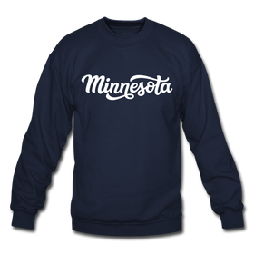 Minnesota Sweatshirt - Hand Lettered Minnesota Crewneck Sweatshirt - navy