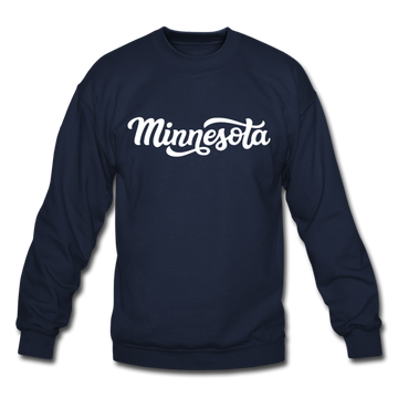 Minnesota Sweatshirt - Hand Lettered Minnesota Crewneck Sweatshirt - navy