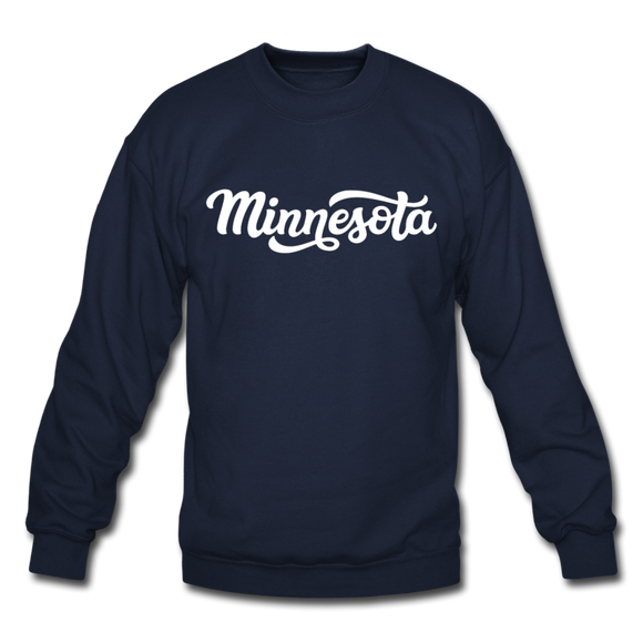 Minnesota Sweatshirt - Hand Lettered Minnesota Crewneck Sweatshirt - navy