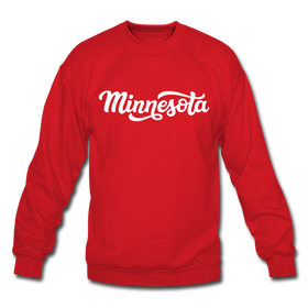 Minnesota Sweatshirt - Hand Lettered Minnesota Crewneck Sweatshirt - red