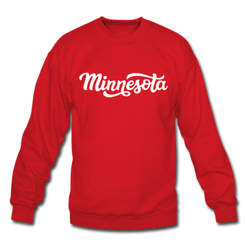 Minnesota Sweatshirt - Hand Lettered Minnesota Crewneck Sweatshirt - red