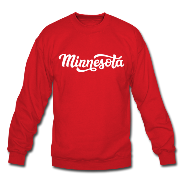 Minnesota Sweatshirt - Hand Lettered Minnesota Crewneck Sweatshirt - red