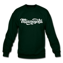 Minnesota Sweatshirt - Hand Lettered Minnesota Crewneck Sweatshirt - forest green