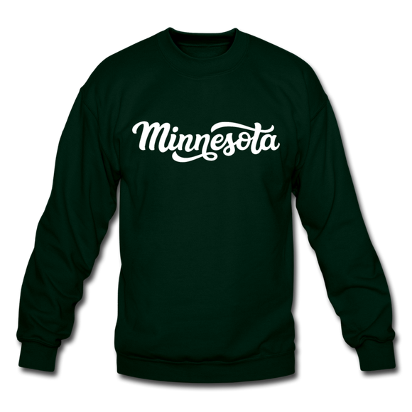 Minnesota Sweatshirt - Hand Lettered Minnesota Crewneck Sweatshirt - forest green