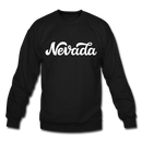 Nevada Sweatshirt - Hand Lettered Nevada Crewneck Sweatshirt - black
