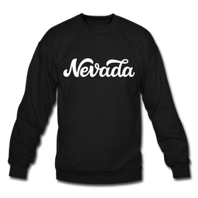 Nevada Sweatshirt - Hand Lettered Nevada Crewneck Sweatshirt - black