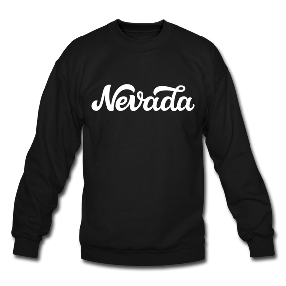 Nevada Sweatshirt - Hand Lettered Nevada Crewneck Sweatshirt - black
