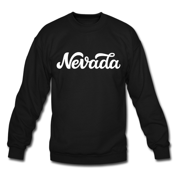 Nevada Sweatshirt - Hand Lettered Nevada Crewneck Sweatshirt - black