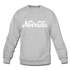 Nevada Sweatshirt - Hand Lettered Nevada Crewneck Sweatshirt - heather gray