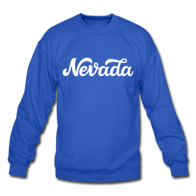 Nevada Sweatshirt - Hand Lettered Nevada Crewneck Sweatshirt - royal blue