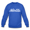 Nevada Sweatshirt - Hand Lettered Nevada Crewneck Sweatshirt - royal blue