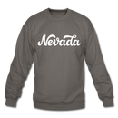 Nevada Sweatshirt - Hand Lettered Nevada Crewneck Sweatshirt - asphalt gray