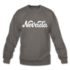 Nevada Sweatshirt - Hand Lettered Nevada Crewneck Sweatshirt - asphalt gray