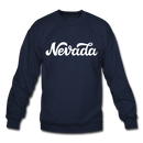 Nevada Sweatshirt - Hand Lettered Nevada Crewneck Sweatshirt - navy