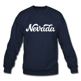 Nevada Sweatshirt - Hand Lettered Nevada Crewneck Sweatshirt - navy
