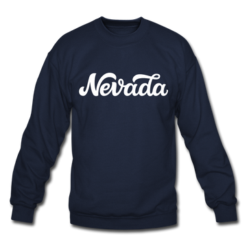 Nevada Sweatshirt - Hand Lettered Nevada Crewneck Sweatshirt - navy