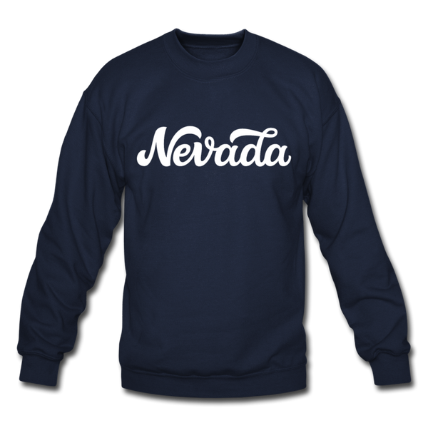 Nevada Sweatshirt - Hand Lettered Nevada Crewneck Sweatshirt - navy