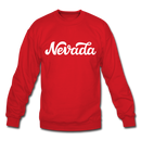Nevada Sweatshirt - Hand Lettered Nevada Crewneck Sweatshirt - red