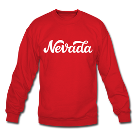 Nevada Sweatshirt - Hand Lettered Nevada Crewneck Sweatshirt - red