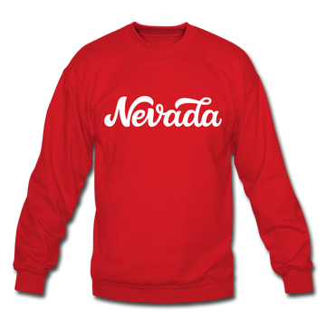 Nevada Sweatshirt - Hand Lettered Nevada Crewneck Sweatshirt - red