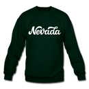 Nevada Sweatshirt - Hand Lettered Nevada Crewneck Sweatshirt - forest green