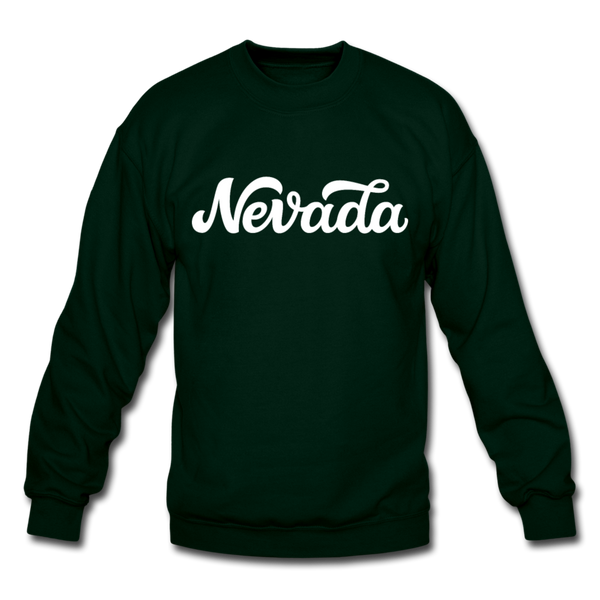 Nevada Sweatshirt - Hand Lettered Nevada Crewneck Sweatshirt - forest green