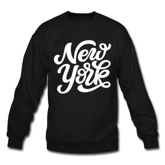 New York Sweatshirt - Hand Lettered New York Crewneck Sweatshirt - black