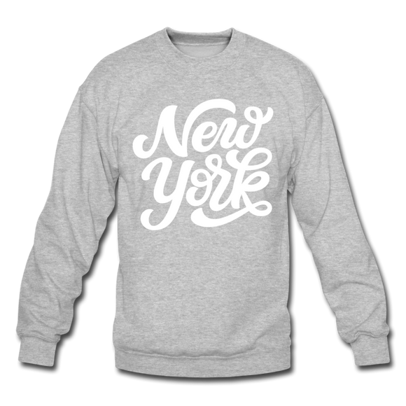 New York Sweatshirt - Hand Lettered New York Crewneck Sweatshirt - heather gray
