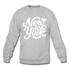 New York Sweatshirt - Hand Lettered New York Crewneck Sweatshirt - heather gray