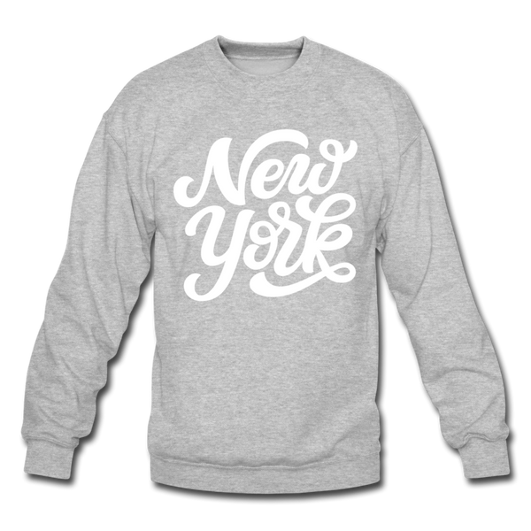 New York Sweatshirt - Hand Lettered New York Crewneck Sweatshirt - heather gray
