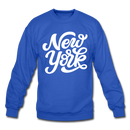 New York Sweatshirt - Hand Lettered New York Crewneck Sweatshirt - royal blue