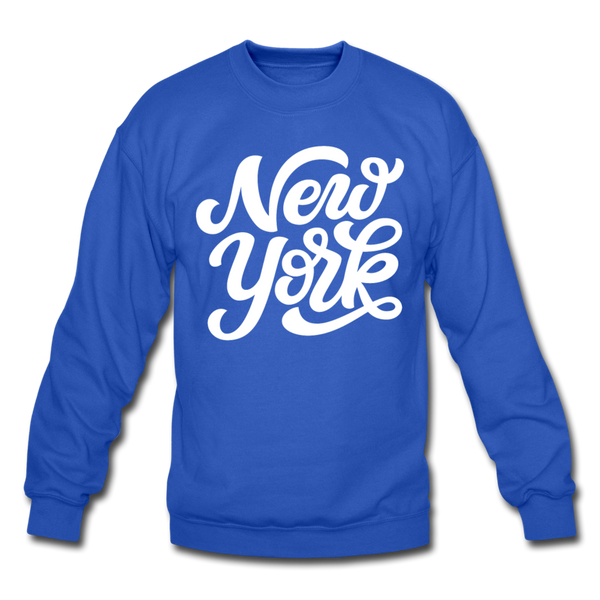 New York Sweatshirt - Hand Lettered New York Crewneck Sweatshirt - royal blue