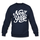New York Sweatshirt - Hand Lettered New York Crewneck Sweatshirt - navy