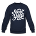 New York Sweatshirt - Hand Lettered New York Crewneck Sweatshirt - navy