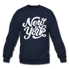 New York Sweatshirt - Hand Lettered New York Crewneck Sweatshirt - navy