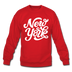 New York Sweatshirt - Hand Lettered New York Crewneck Sweatshirt - red