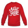 New York Sweatshirt - Hand Lettered New York Crewneck Sweatshirt - red