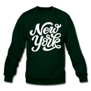 New York Sweatshirt - Hand Lettered New York Crewneck Sweatshirt - forest green