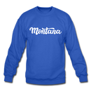Montana Sweatshirt - Hand Lettered Montana Crewneck Sweatshirt - royal blue
