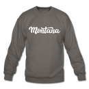Montana Sweatshirt - Hand Lettered Montana Crewneck Sweatshirt - asphalt gray