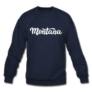 Montana Sweatshirt - Hand Lettered Montana Crewneck Sweatshirt - navy