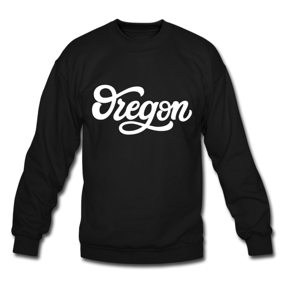 Oregon Sweatshirt - Hand Lettered Oregon Crewneck Sweatshirt - black