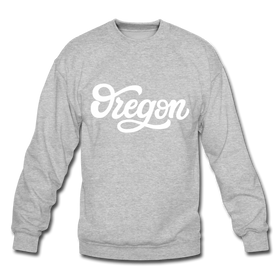 Oregon Sweatshirt - Hand Lettered Oregon Crewneck Sweatshirt - heather gray
