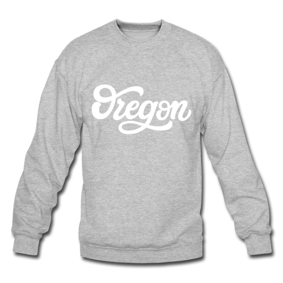 Oregon Sweatshirt - Hand Lettered Oregon Crewneck Sweatshirt - heather gray